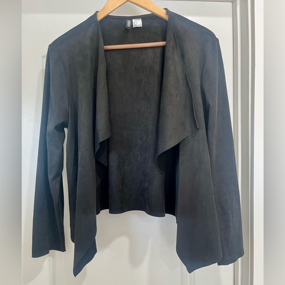 H&M open front collarless blazer top